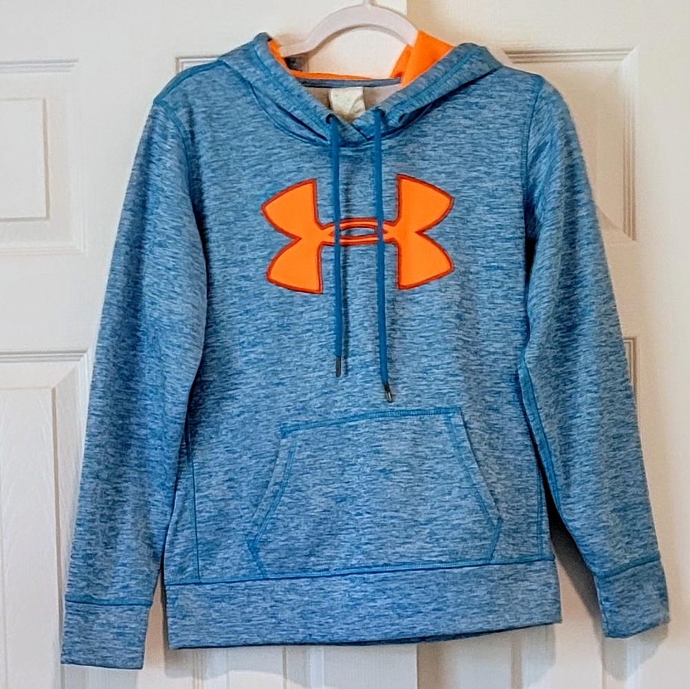 Under Armour Kid's Hoodie, Sz M, Blue, Orange